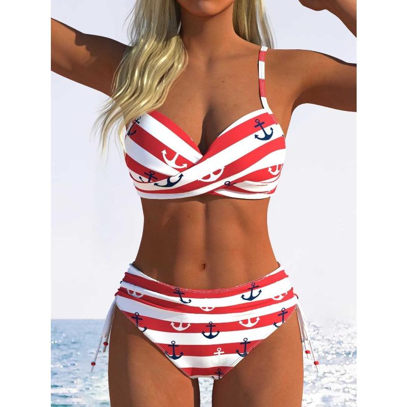 New European and American Women s Bikini Sexy Split Two-piece Set Beach European and American Style S