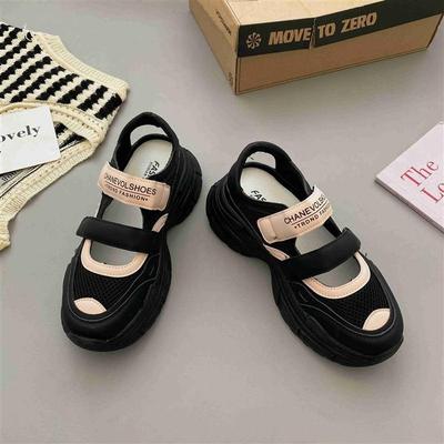 2025 Damen Sandale Damen Schuhe Sommer Erhöhung Höhe Atmungsaktive Clogs mit Absatz Mädchen Neu Sport Geschlossen Dick Klettverschluss