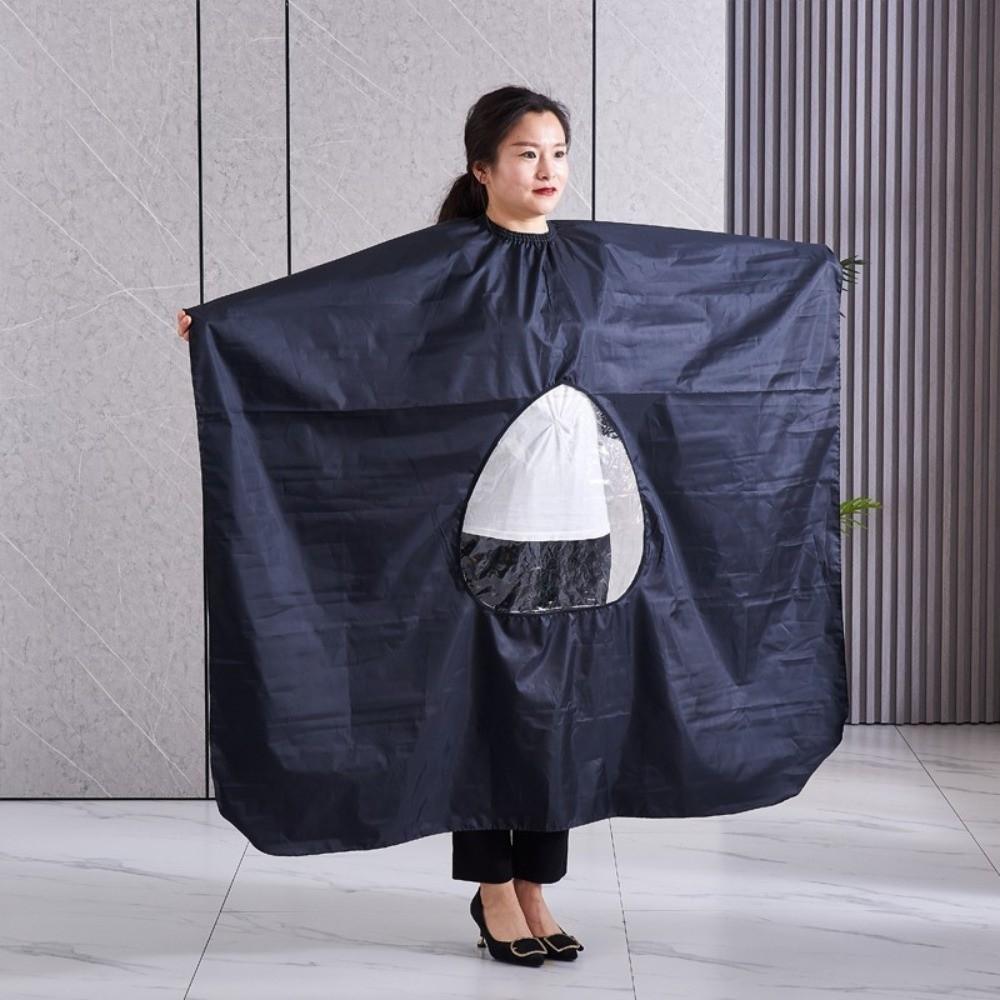 Adjustable Buckle Straps Transparent Window Visible Apron Hairdressing Gown Cape Home Use