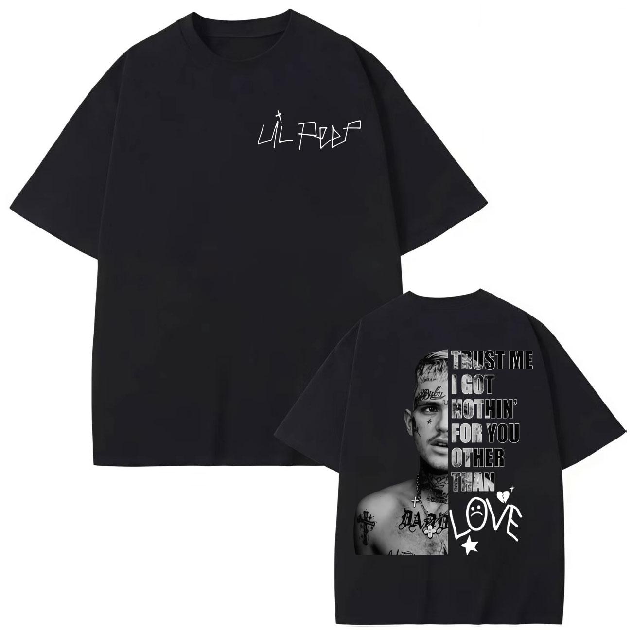 

Rapper Lil Peep Graphic T Shirts Men Women Hip Hop Trend Vintage Short Sleeve T-shirts High Quality Fashion Oversized T-shirt S разноцветный