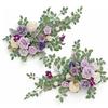60 cm Lila Künstliche Rose Hochzeitsstuhl Rücken Blume Bühne Gang Blume Zweiteiliges Set Hochzeit Zuhause Tisch Blumen Dekoration