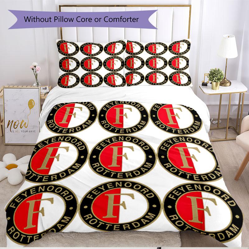 3pcs Duvet Cover Set (1*Duvet Cover + 2*Pillowcase, Without Core), Feyenoord Print Soft All‑Season Bedding Set, Home Bedroom Decor Gift