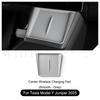 For Tesla Model Y 2025 Juniper Wireless Charge Pad Center Console Organizer Charge Station Mats Silicone Protector Anti-skid Pad
