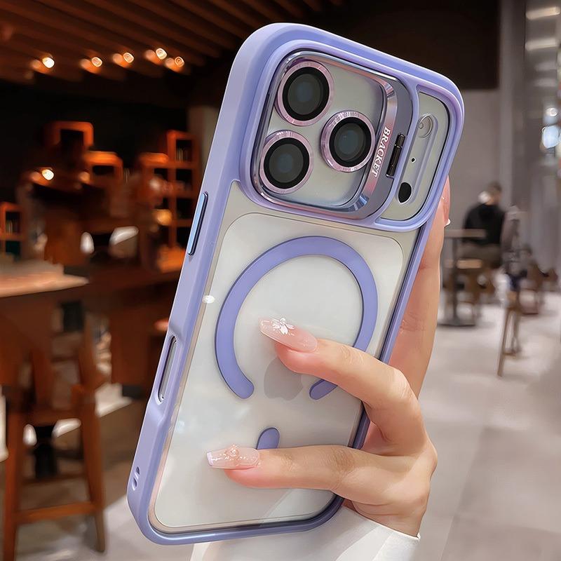 Camera Bracket for Magsafe Case for iPhone 17 Pro Max Lens Film Magnetic Clear Phone Cover for iPhone 16 15 14 13 Pro Max 17Pro