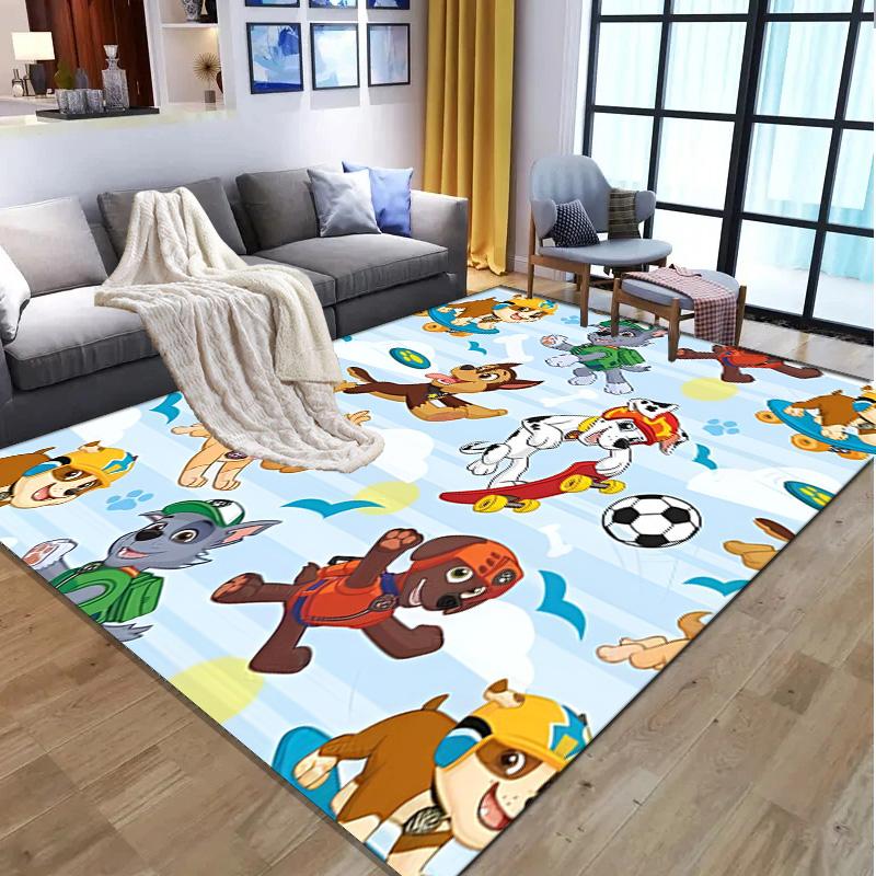 PAW Patrol Pattern Rug, Indoor/Outdoor Mat, for Picnic, Gameroom, Bedroom, Office, Living Room, Home Decor Carpet, Birthday Gift