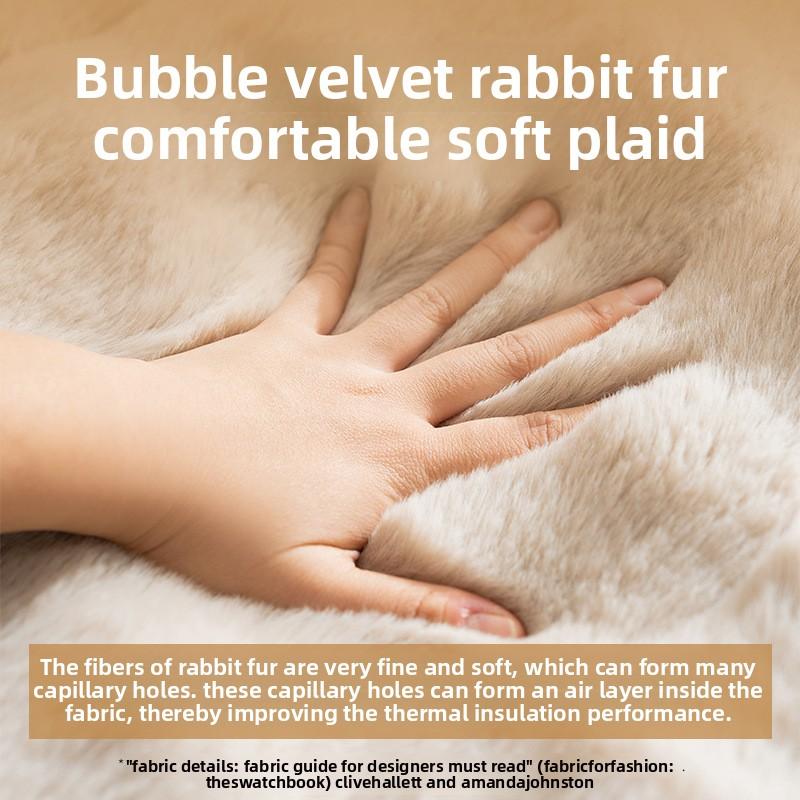 Autumn and Winter Warm Thickened Dog Bubble Velvet Imitation Rabbit Fur Cushion Medium and Small Dog Teddy Cat Sleeping Mat Pet Nest