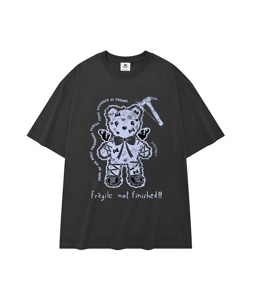 DYSFUNCT Angel Hammer Bear T-Shirt(Charcoal)
