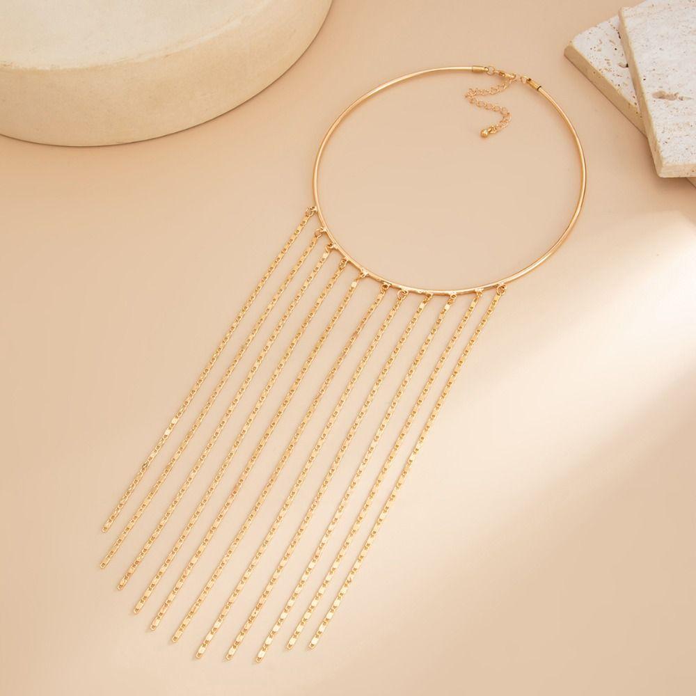 Gold Tassel Necklace Bohemian Gold Jewelry Fashion Metal Chain Choker  Girls