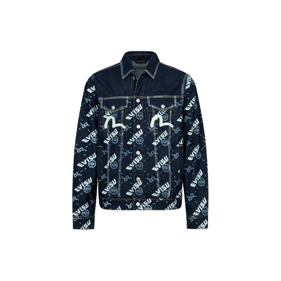 Evisu Logo Full Print Single Button