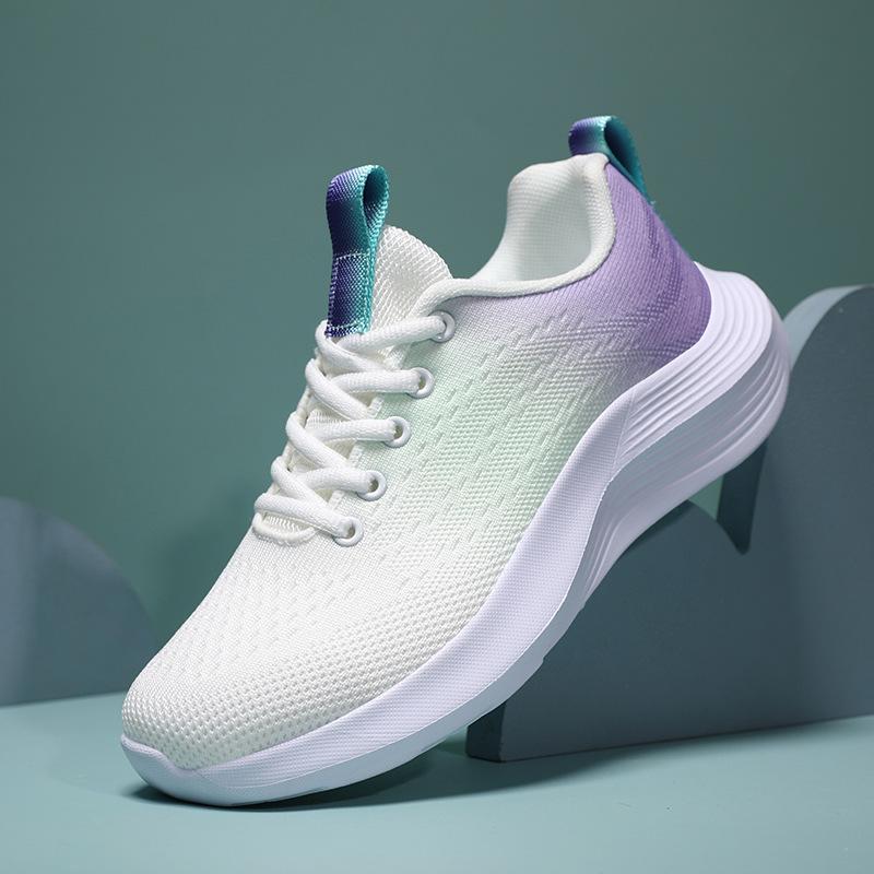 Sports Women's Shoes 2025 Spring and Summer New Breathable Fly-woven Mesh Fashion Casual Running Shoes Women's Non-slip and Wear-resistant Walking 