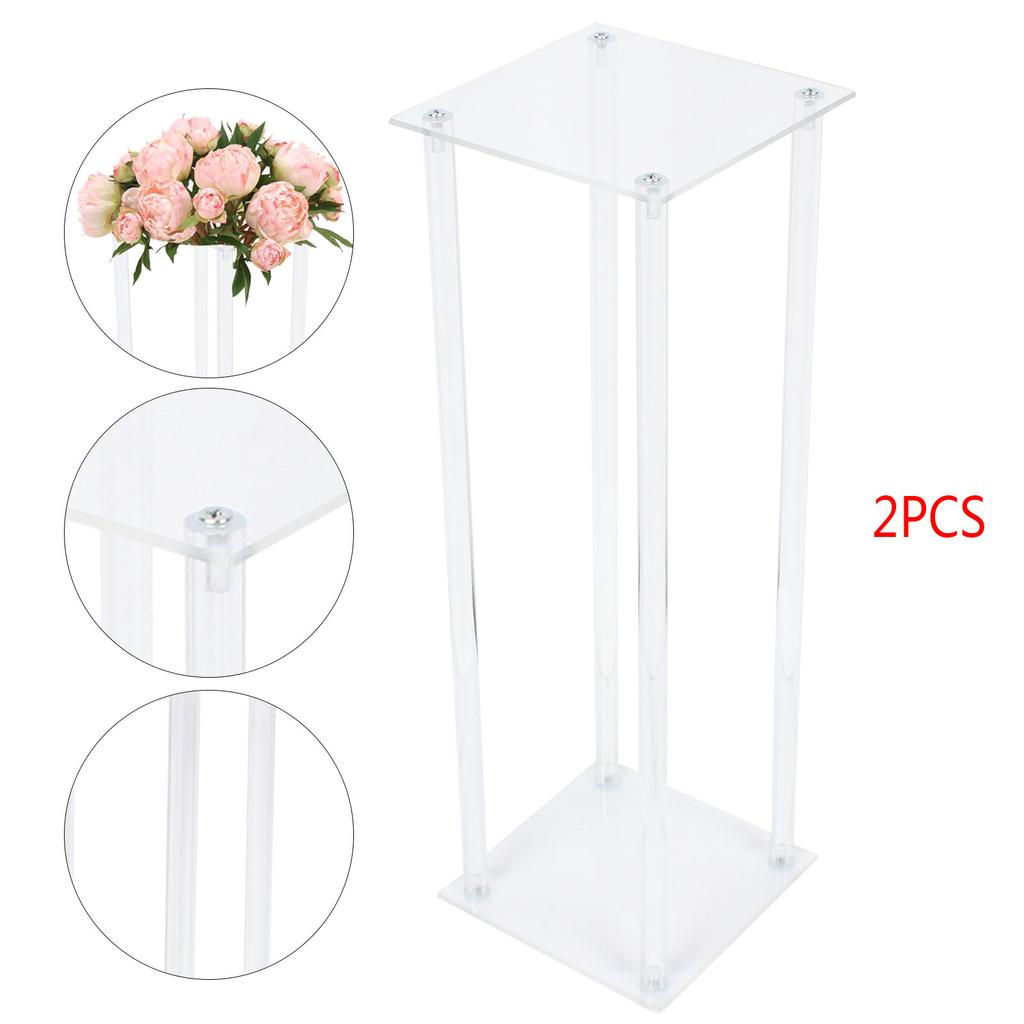 2pcs Tall Acrylic Vase Wedding Centerpieces Clear Flower Stand Elegant Display Holder for Birthday Party Wedding (23.62 Inch)