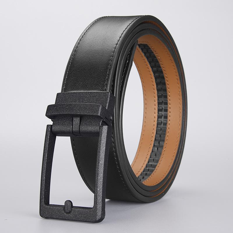 

Автоматический ремень с пряжкой Мужской из натуральной кожи Деловой стиль Ремень с ложной пряжкой-штифтом Премиальный ремень 120cm