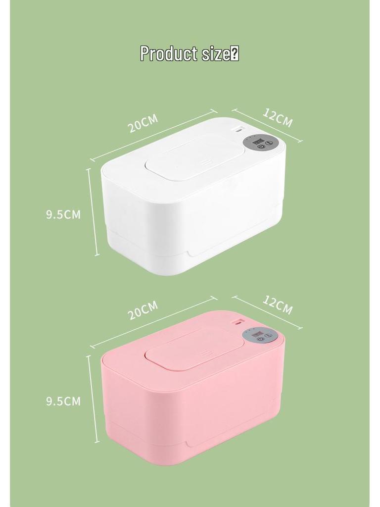 Portable USB Baby Wipe Warmer with Wireless Charging & Night Light