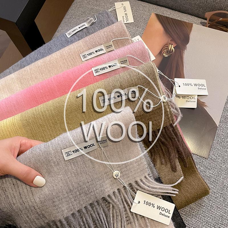 100% Wool Luxury Brands Classic England Style Women Scarf Fashion Stripe Plaid Scarves Tassel Shawls Pashmina Lady Wrap 30*180Cm