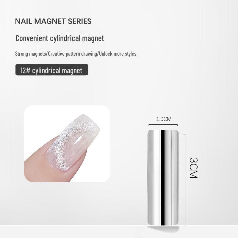 Fancy Cat's Eye Crystal Nail Polish with Super Strong Cylindrical Magnet
