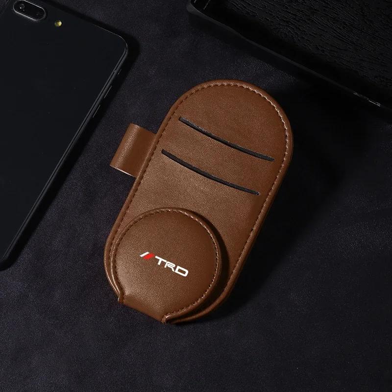 Car Multifunction Sunglasses Clip Card Ticket Holder Stand Eyeglasses For Toyota Chr Corolla Yaris Rav4 E150 E120 Land Cruiser