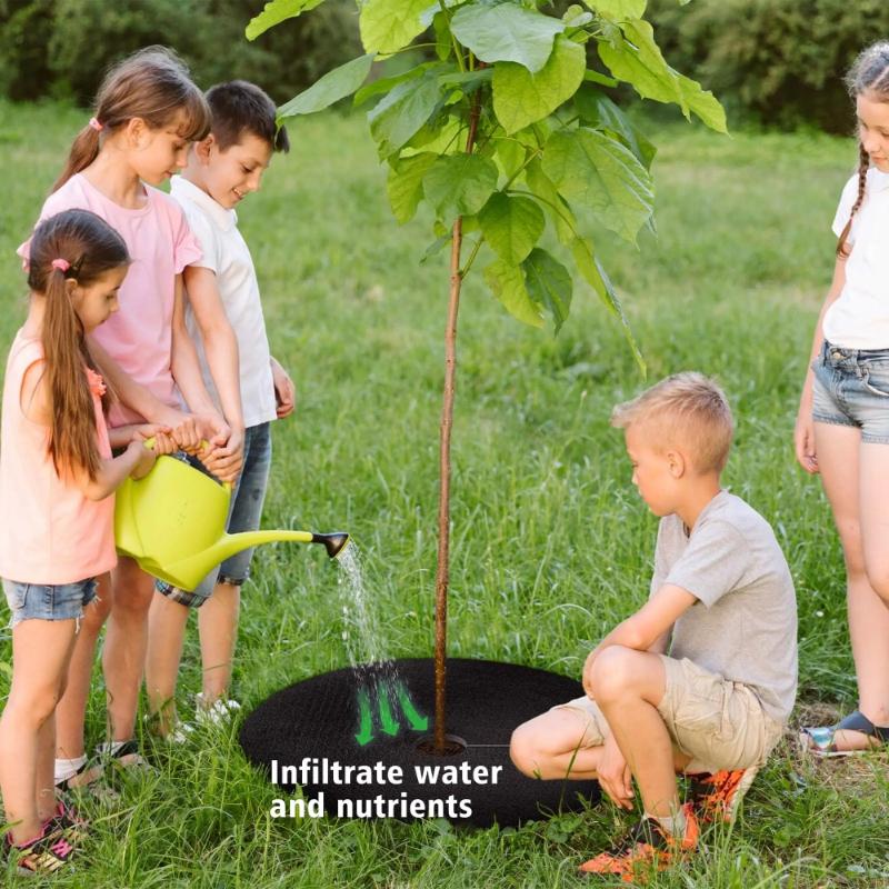 20PCS Weed Mat Non-Woven Tree Mulch Ring Tree Protector Mat Reusable Weed Barrier for Weed Control Root Protectio