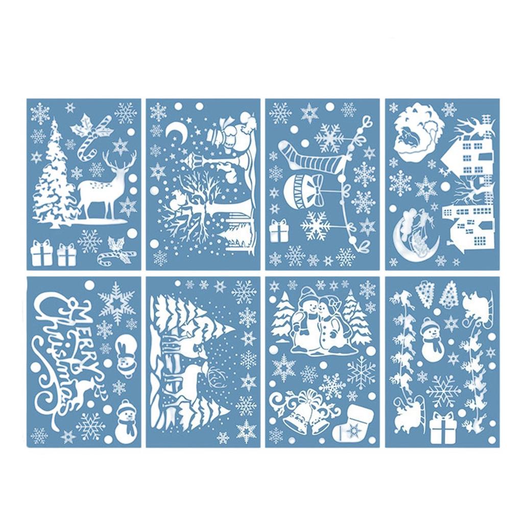 Christmas Village Stickers, DIY Christmas Window Stickers, Used For Mirrors And Glass, Reusable Large Festival Window Stickers