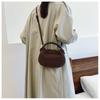 Ielgy Pleated All-Match Shoulder Handbag Autumn Winter Retro Fashion Commuter Messenger Bag