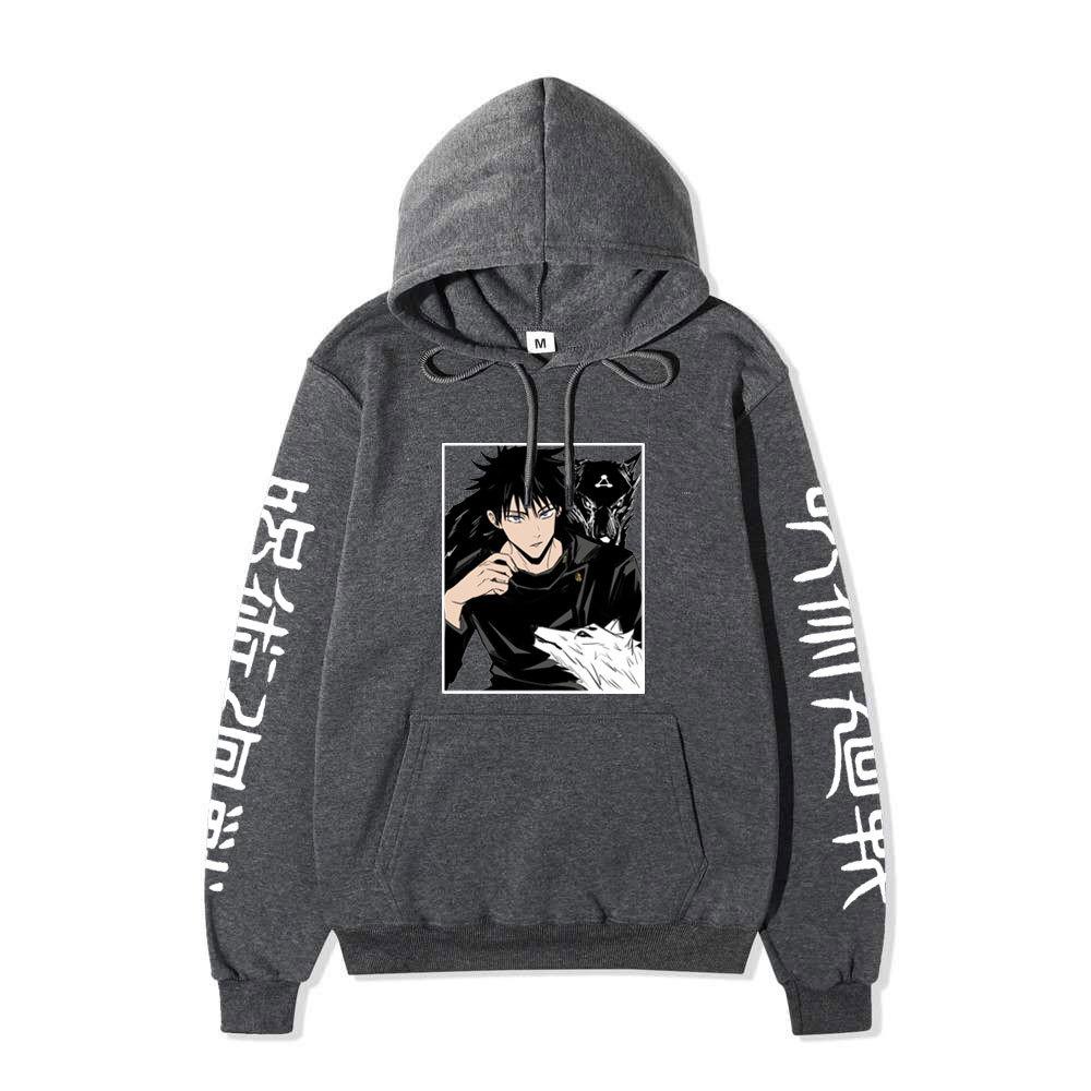 Japanese Anime Hoodie Sweatshirt Jujutsu Kaisen Satoru Gojo Anime Print Soft Fleece Warm Long Sleeve Hooded Sweatshirt
