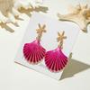 Minimally Creative and Fashionable Starfish Scallop Oil Drop Earrings for Women's Jewelry Suitable for Island Vacations, Beach Parties Gifts