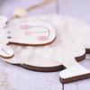Sheep Charm Cartoon Exquisite Stitching Decorative Festival Props Cotton Small Sheep Wooden Pendant for Easter