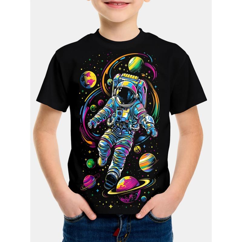 Children's T-shirt 3d horse year printed round neck short sleeve upper