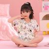 Girls' Summer Cloud Cotton Pajama Set - Short Sleeve V-Neck, Light Two-Piece Homewear
