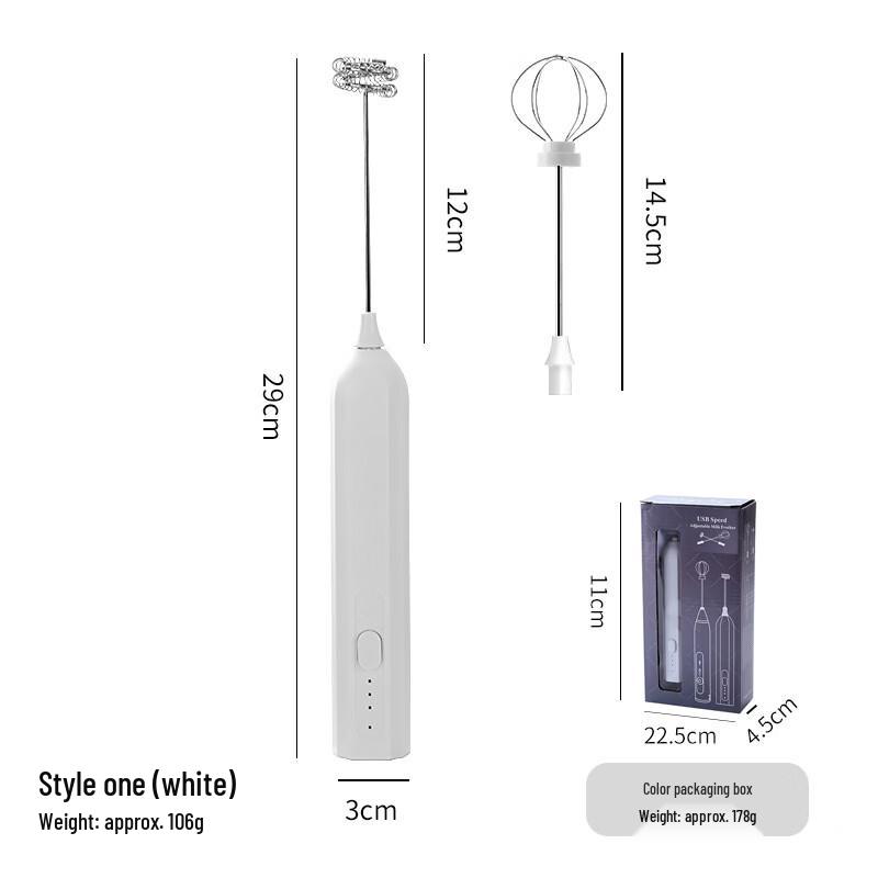 ZISIZ Rechargeable Electric Egg Beater and Milk Frother