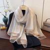 New Retro High-end Temperament Shawl with Yarn Scarf Korean Style Fashionable Light Luxury Silk Temperament Scarf for Women