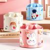 Plastic Pen Holder 360 Degrees Rotating Pencil Storage Box Stationery Pen Barrel  School Office