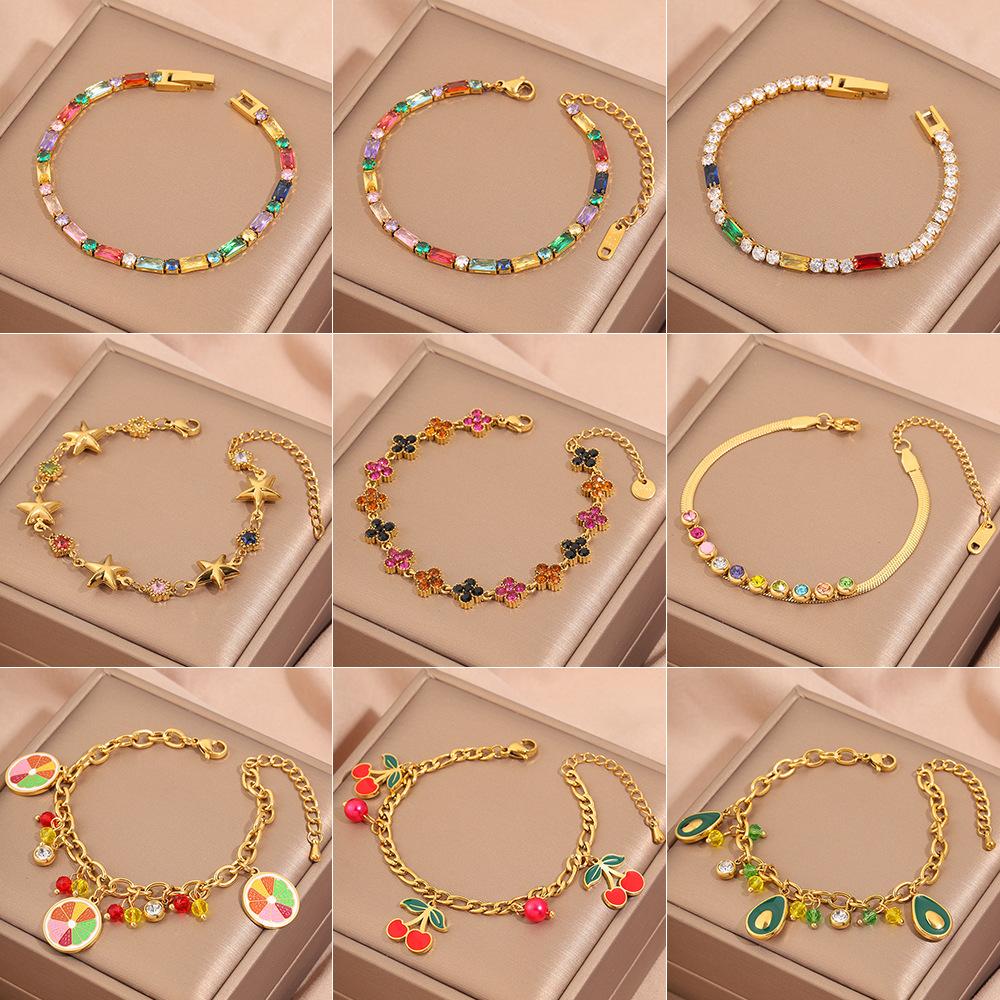Popular bracelet, titanium steel does not fade, love zircon bracelet, high-end female light luxury niche bracelet, bracelet.