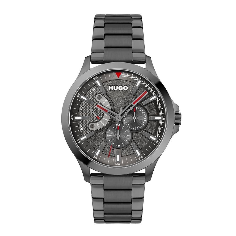 Мужские часы HUGO BOSS 1530247, Черный циферблат, Браслет из нержавеющей стали, Модные часы
