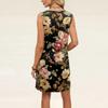 Sleeveless Floral Print Casual Dress for Women Loose Fit Round Neck Summer Lightweight Sundress with Pockets
