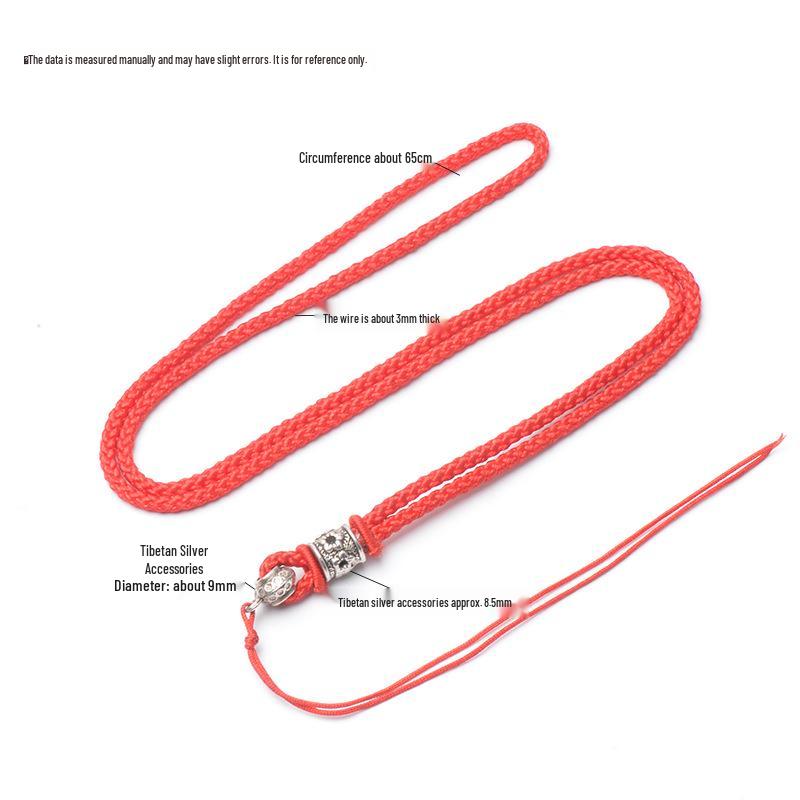Fashionable Long Sweater Chain with Tibetan Silver Buckle Lanyard and Jade Pendant