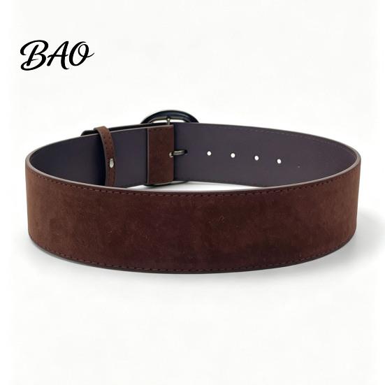 Vintage Style Waist Cincher Wide Belt, Women Retro Faux Leather Belt with C Versatile for Buckle, Brown Suede High Street Dresses Jeans Fashion