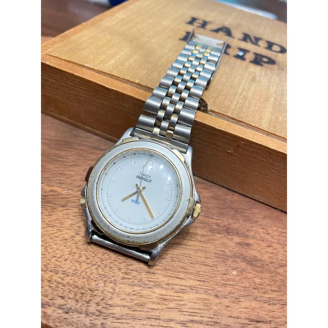 Винтажные часы TIMEX INDIGLO 70-х годов, кварцевые, комбинированного цвета