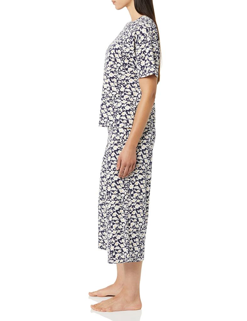 Amazon Essentials Navy Jersey Pajama Set with Silhouette Floral Size Small Women's Print,
