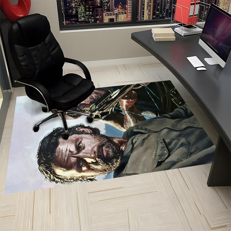 Daryl and Rick Printed Carpet, Rug for Office Chair Living Room Bedroom Kitchen Room Decor Gifts.