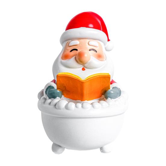Christmas Night Light Santa Prayer/Jesus Prayer/Bathtub Snowman/Santa Reading LED Table Lamp Winter Resin Sculpture for Mantel Shelf Bedside Decor