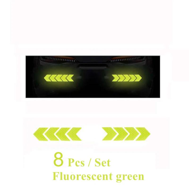 4/20pcs Car Reflective Arrow Sticker Safety Warning Sticker for Car Bumper Trunk Reflector Hazard Tape Car Styling Luminous Film