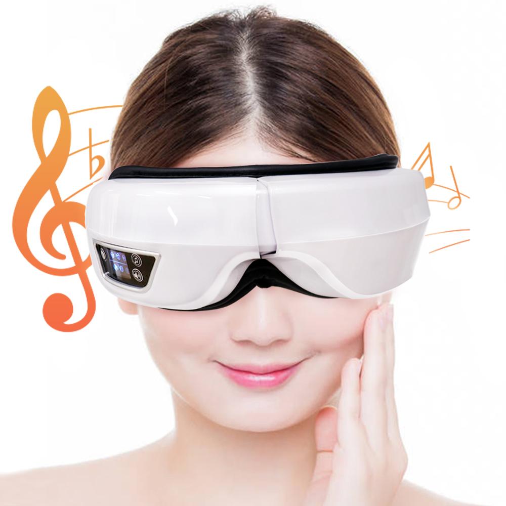 6D Intelligenter Bluetooth Musik Augenmassagegerät Vibration Airbag Kompression Augenpflegeinstrument Augenmaske Augenentspannung Müdigkeitstasche