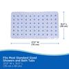 Vinyl Bath Mat with Suction Cups Soft Bristled Texture Non-Slip Shower Mat Drain Holes Smooth Surfaces 27.5x15.5 Inches