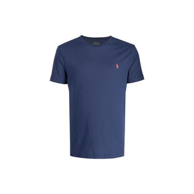 Polo Ss22 Logo Print Solid Round Neck Short Sleeve T-Shirt Men Tops Dark-Blue 710671438-244