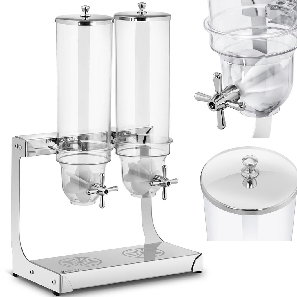 Dispenser For Rice Flakes And Candies, Transparent, Double, 7 L
