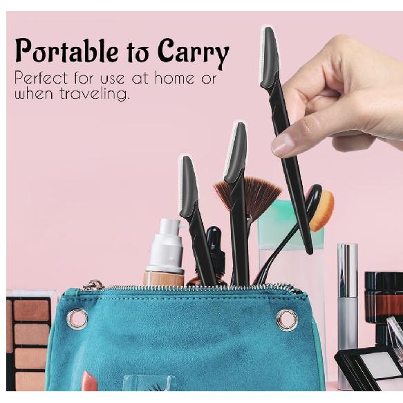 6 Pcs Black Eyebrow Razor, Face Razors Multipurpose, Facial Razors for Women Men, Eyebrow Trimmers Shaver with Protective Cover, Dermaplaning Tools