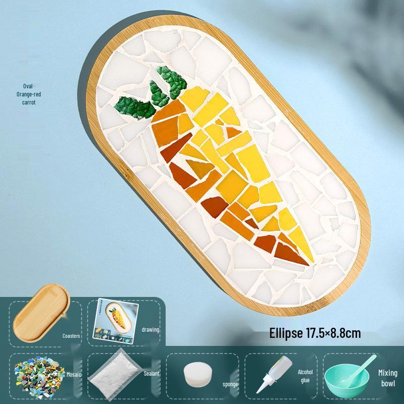 DIY Large Mosaic Coaster Kit: Creative Glass Sticker Pack for Adults & Kids