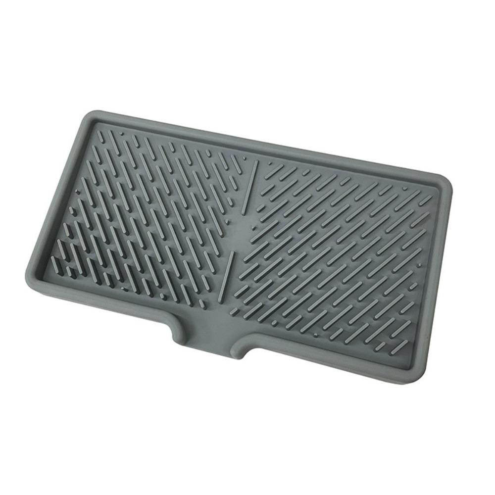 Non-slip Drainage Mat Silicone Sink Placemat Creative Dish Drying Mat for Kitchen Utensils