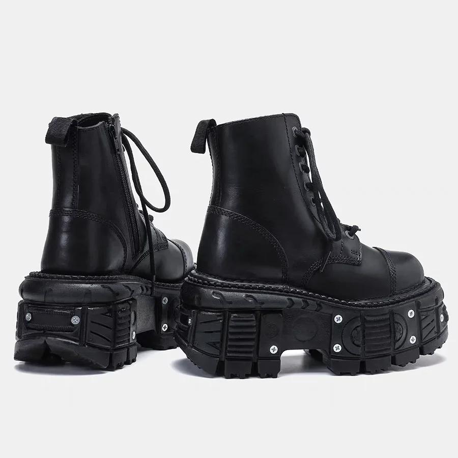 Leather Heightened 10cm Thick-soled Men's High-top British Style 2026 New Trendy Men's Boots