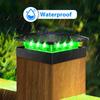 RGB Color Changing Solar Post Cap Light Outdoor 4x4 Solar Powered Fence Light Waterproof For Wood Vinyl Post Deck Porch Lighting